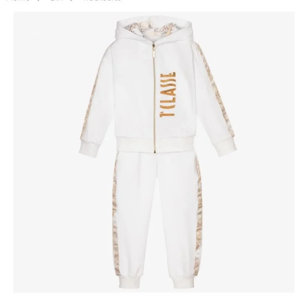 White tracksuit for girls by Alviero Martini 18 -24 m